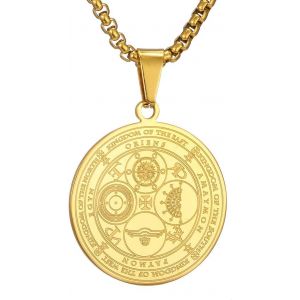 Kal-Collier Talisman De Médaille Sceau Des 7 Archanges Pour Homme Femme Talisman Pentagramme De Salomon Amulette De Protection MagiqueU2026 - Neuf