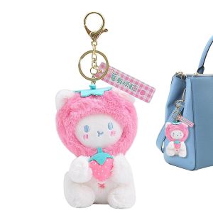 Porte-cl&eacute;s pendentif ours en peluche, porte-cl&eacute;s pendentif ours en peluche, porte-cl&eacute;s japonais poup&eacute;e avec couple de fruits pour sac et sac &agrave; dos - Neuf