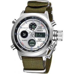 Eryi-Montre Homme Montres Militaires Pour Hommes Etanche Date Montre De Travail Sur Le Terrain À Quartz Analogique Montre-Bracelet De Sport Nylon - Neuf