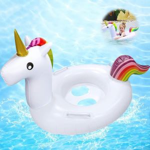Cap-Bouée De Natation Pour Bébé - Licorne - Bouée Gonflable Pour Bébé - Pour Enfants De 6 À 48 Mois (Blanc) - Neuf