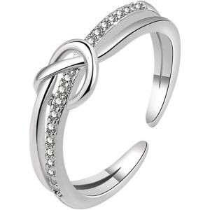 Kahfl-1 Bague Pour Femme En Argent Sterling,Bague Pour Femme En Argent Sertie De Zirconiums,Bague De Fiançailles Réglable En Argent,Bague En Argent Sterling Pour Cadeau, - Neuf