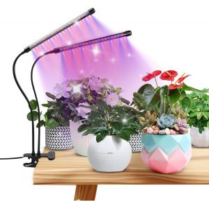 Lampe Croissance Plantes Interieur Spectre Rouge Bleu Led Avec Minuterie Auto 3/9/12h 10 Niveaux Reglables Et Cou Flexible Ideal Pour Herbes Succulentes Plantes Maison Bureau - Neuf