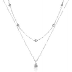 Kal-Collier De Diamants Pour Femmes, Collier En Or Délicat Colliers Superposés Plaqués Or 18 Carats | Square Teardrop Cross Pearl Pendentif Collier Bijoux Cadeaux Pour Les Filles - Neuf
