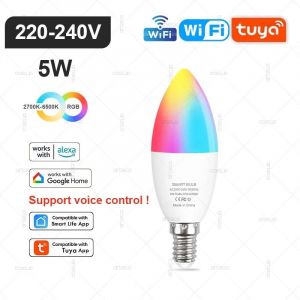 Kalsa-Ampoule Led Intelligente À Intensité Variable E14, Ampoule Gu10, Wifi, Zigbee, Bluetooth, 2700-6500k, Rvb, Fonctionne Avec Alexa, Amazon, Google,Wifi E14 220-240v,1pcs Bulb - Neuf