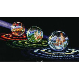 Kit Point De Croix Compt&eacute; Andriana "Sph&egrave;res De V?Ux" 68x41 Cm - Neuf