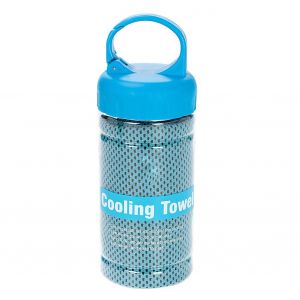 Hjlian Serviette Ultra-Respirante A Sechage Rapide Avec Bouteille De Rangement Pour Entrainement Sportif En Salle De Sport (Bleu Clair) - Neuf