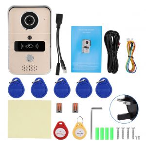 Sonnette IP Wi-Fi 720p avec lecteur de cartes et vision nocturne infrarouge (Royaume-Uni 100-240 V) - Neuf