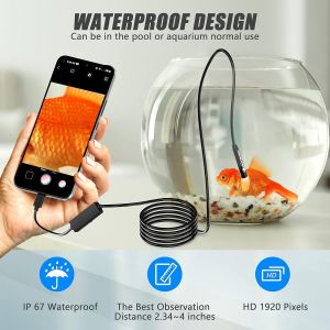 (5M) Endoscope Snake Caméra d'Inspection, de Type C Endoscope, la Gamme de Caméra avec 6 Lumières de LED pour Smartphone Android et PC, Samsung - Neuf