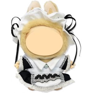 Tenue de Soubrette labubu Noire et Blanche2 PCS Accessoires pour 10cm Poup&eacute;es&iquest;1 Coiffe + 1 Jupe &agrave; Bretelles(Ne Contient Pas de poup&eacute;es) - Neuf