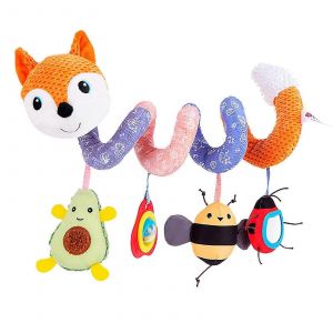 Jouet en peluche pour poussette, poussette, si&egrave;ge auto, berceau, jouet &eacute;ducatif sensoriel pour b&eacute;b&eacute;-Orange - Neuf
