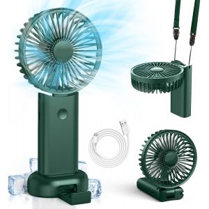 KALANKA-Mini Ventilateur, Ventilateur de Poche Personnel Portatif Electrique Fan de Bureau À Pile Silencieux Ventilateur À Main pour Voyages,Maquillage,Camping,L'extérieur,L'intérieur,Les Déplacement - Neuf
