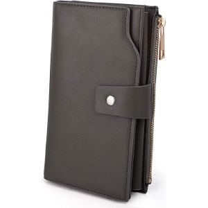 Femme Portefeuille Blocage Rfid En Pu Cuir Avec Bracelet Grande Capacité(21 Emplacements De Cartes) Poche Intérieure Convient Aux Portables 5.5 - Neuf