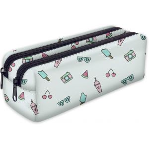 KAL-Trousse Scolaire 2 Compartiments Sac A Crayon Trousse De Toilette Trousse Plumier Organisateur &Eacute;t&eacute; [107] - Neuf