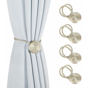 ¿Beige¿4 Embrasses de Rideaux Magnétiques Embrasses de Rideaux Magnétiques Corde de Rideau, Boucle de Rideau Embrasses de Draperie Magnétiques pour Chambre, Salon, Décoration de Bureau - Neuf