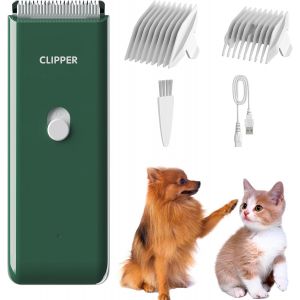 Tondeuse Pour Chien, Professionnelle Kit Toilettage Chien, Silencieuse Tondeuse Chat Avec Lame En Céramique, Tondeuse Animaux Electrique De Compagnie, Etanche Ipx7 (Vert) - Neuf