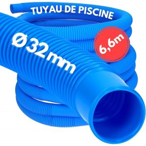 6,6 mètres tuyau de piscine 32mm,bleu I Tuyau de piscine 32 mm I Tuyau pour pompe de piscine I Made in Germany I Résistant au chlore I Indéformable I Résistant au passage - Neuf