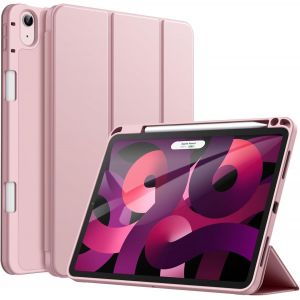 Ersan-Coque Pour Ipad Air 11 Pouces M3/M2 (2025/2024), Ipad Air 5/4 (10,9 Pouces 2022/2020 5eme/4eme Génération) Avec Porte-Stylet, Étui Mince Tablette Avec Dos En Tpu Souple (Rose) - Neuf