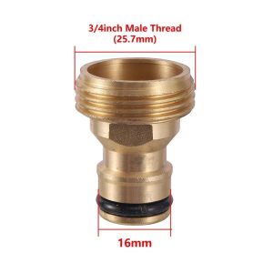 KALDF-Connecteur Rapide De Robinet En Laiton Fileté 1/2 ""3/4"" 1 "", 16Mm, Joint De Mamelon De Machine À Laver, Raccords De Pistolet À Eau De Lavage De Voiture, Adaptateur De Robinet 1 Pièce,3I4 M-Thre - Neuf