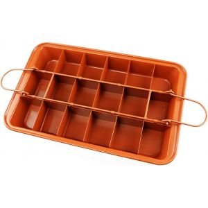 Jexnovashop-Brownie Moule &Agrave; Brownie Avec Intercalaires Et Base En Vrac Anti-Adh&eacute;sif - Neuf