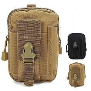 Sac banane tactique compact ¿ Pochette ceinture en nylon 600D durable pour équipement de plein air, EDC, randonnée, disponible en marron, vert et noir - Neuf