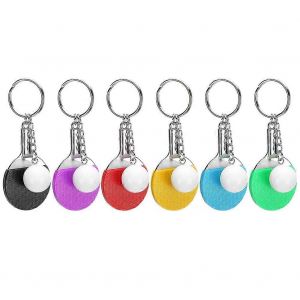 6pcs Mini Raquette de Tennis de Table Keychain Set &iquest; Bat de Ping Pong Trousseau de cl&eacute;s pour les Sacs et Cadeaux - Neuf