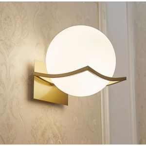 SUBZONAL-Lampe Murale Interieur,Applique Murale Dor&eacute;e &agrave; Boule de Verre,Douille E27 avec Abat-Jour en Verre,Lampe Salle de Bain de Chevet Chambre,Adapt&eacute;e pour la Chambre Bebe et Enfant - Neuf