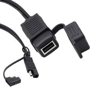MEVRONISSHOP-Prise USB Moto Adaptateur SAE,connexion 5V 2.1A SAE USB Moto avec couvercle &eacute;tanche, compatible avec la charge GPS de tablette de t&eacute;l&eacute;phone intelligent sur moto12-24V -36CM - Neuf