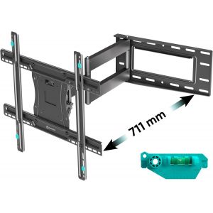 MEVRONISSHOP-Support Mural TV Orientable et Inclinable pour 40-75 Pouces, Support TV Mural Poids 68 kg, Accroche Tele VESA 100x100-600x400, Bras Tele Longue Port&eacute;e, Fixation Murale TV Noir M7L-B - Neuf
