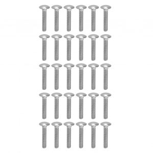 XYONG Lot de 30 boulons de carrosserie a filetage grossier en acier inoxydable A2, M8 x 1,25, DIN603, M8 x 45 - Neuf