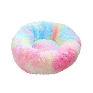 Lit Rond Et Confortable En Peluche Pour Chats Et Petits Chiens - Doux, Lavable, Élégant, 60 Cm Avec Base Antidérapante - Nid Parfait Pour Votre Ami À Quatre Pattes - Neuf