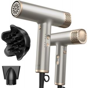 Sèche Cheveux Professionnel Avec Diffuseur Sèche-Cheveux À 200 Millions D'ions À Séchage Rapide Avec 110 000 Tr/Min Haute Vitesse Contrôle Thermique Intelligent - Argent - Neuf