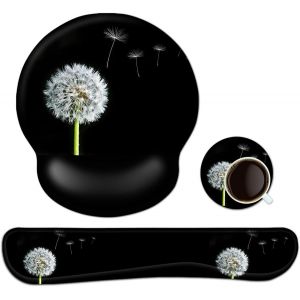 Tapis de Souris Ergonomique Repose Poignet Gel,Repose-Poignet Clavier Mousse à Mémoire,sous-verres,Ensemble de protège-poignets 3 en 1 (203) - Neuf