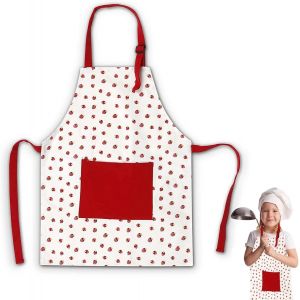 MEVRONISSHOP-Tablier Enfant,tablier cuisine enfant,ablier Peinture Enfant avec Poches Coton,tablier enfant cuisin,Tablier de Cuisine Enfant R&eacute;glables, pour Gar&ccedil;on ou Fille la Cuisine,Les Enfants de 3 - Neuf