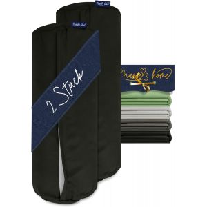 Kalanka-Lot De 2 Housses De Coussin De 40 X 15 Cm Pour Traversin, 1613.2353, Noires - Neuf