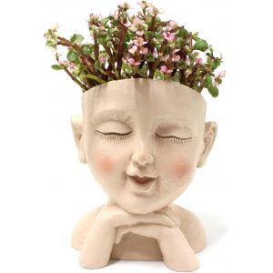 lbgwp60-Pot De Fleurs Pour Le Vi , Pots De Tête, Pots De Fleurs, Pot De Fleurs Pour Le Vi , Jardinières Succulentes En Résine Pour Plantes D'Intérieur Et D'Extérieur Avec Trou De Drainage - Neuf