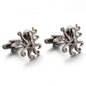 Boutons De Manchette Argent&iquest;&iquest;S Style Punk Animal, Motif Pieuvre Viking Nordique, Accessoires Pour Smoking Et Chemise Homme - Neuf