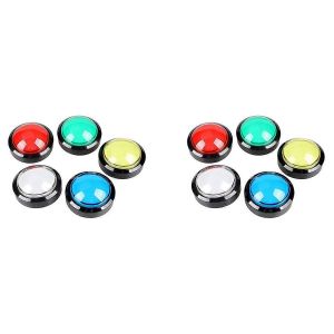 10x Arcade Buttons 60mm D&ocirc;me 2,36 Pouces Led Bouton-Poussoir Avec Micro-Interrupteur Pour Console De Machine D'arcade - Neuf