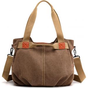 CAUC-Toile Sacoche Sac a Main Femme Sacs Cabas Port&eacute;s Epaule R&eacute;tro Sac D'&eacute;paule pour Achats F&ecirc;te &Eacute;cole Voyage Travail Crossbody Bag - Neuf