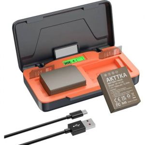 AKTTKA Lot de 2 Batteries NP-W126S 1680mAh, Charge Rapide 20W pour Fujifilm X100F/X-T30, &Eacute;cran LCD, Organisateur SD Inclus. - Neuf