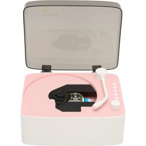 Lecteur Cd Rétro Vintage - Lecteur De Musique Multifonctionnel Avec Haut-Parleurs Hifi Et Fonction (Rose) - Neuf