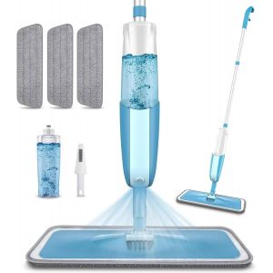 Microfiber Spray Mop with 3 Reusable Pads and 410ml Refillable Bottle, 360 Degree Rotating Mop for Wood, Marble, Tile, Laminate or Ceramic Floors - Neuf