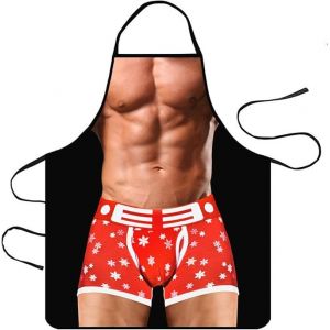 Tablier de Cuisine Créatif Tablier Barbecue Drole Tabliers de Cuisine Homme Humour Réglable Idée Cadeau pour Homme Cadeaux Humoristique Anniversaire Noel - Neuf