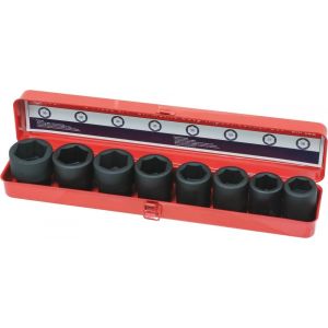 Douilles &agrave; chocs 3/4" de 26 &agrave; 38mm - coffret m&eacute;tallique de 8 pcs - Neuf