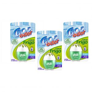 Croc'Odor Lot de 3 Cocos Frigo &iquest; D&eacute;sodorisant pour R&eacute;frig&eacute;rateur (33g) &iquest; Nettoyant Frigo &iquest; Neutralisateur d'Odeurs - Neuf