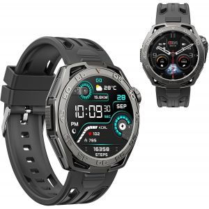 Kyaoayo-Montre Connectée Omoled Tracker, Appels, Bluetooth,100+ Mode Sport Santé Fitness Tracker, Chronomètre Pour Android Ios Watch S2 Unique Avec Puce Sf (Noir) - Neuf
