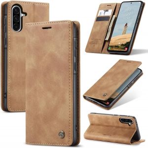 Case For Samsung Galaxy A36 5g Premium Leather Protective Pouch Wallet Flip Case Magnetic Case Cover For Samsung Galaxy A36, Brown - Neuf