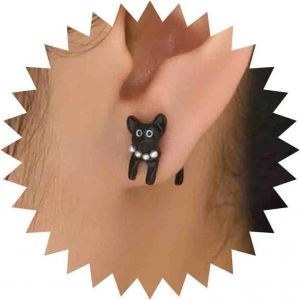 Kal-3d Boucles D'oreilles Chat Boucles D'oreilles Chat Noir Boucles D'oreilles Mignonnes Boucles D'oreilles Minimalistes Boucles D'oreilles Simples Boucles D'oreilles Animali&egrave;res Boucles D'oreilles F - Neuf