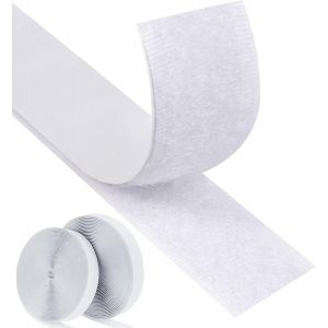 Faburo Hook & Loop Bandes adh&eacute;sives auto-adh&eacute;sives en retour,ruban adh&eacute;sif,crochet et boucle Blanc 8 m - Neuf