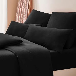 Tzf-Taie Oreiller 40x80 Noir En Microfibre Brossée - Neuf