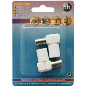 Connecteur TV avec 1 m&acirc;le et 1 Femelle, pr&eacute;sent&eacute; sous Blister, connexions d'antenne et &eacute;quipements Audio et vid&eacute;o. - Neuf